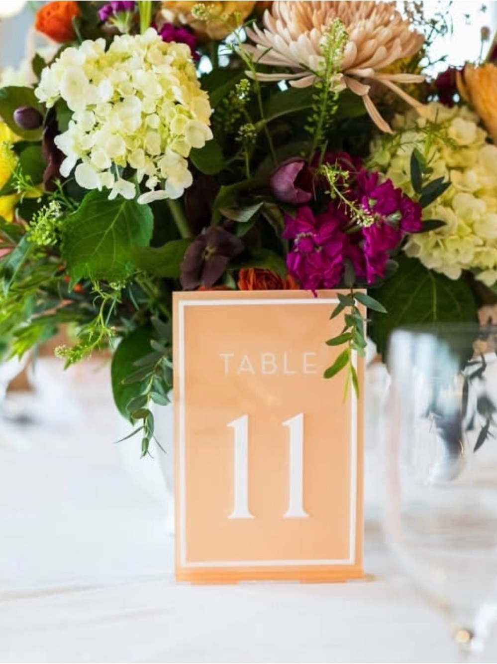 Acrylic table number 1-20